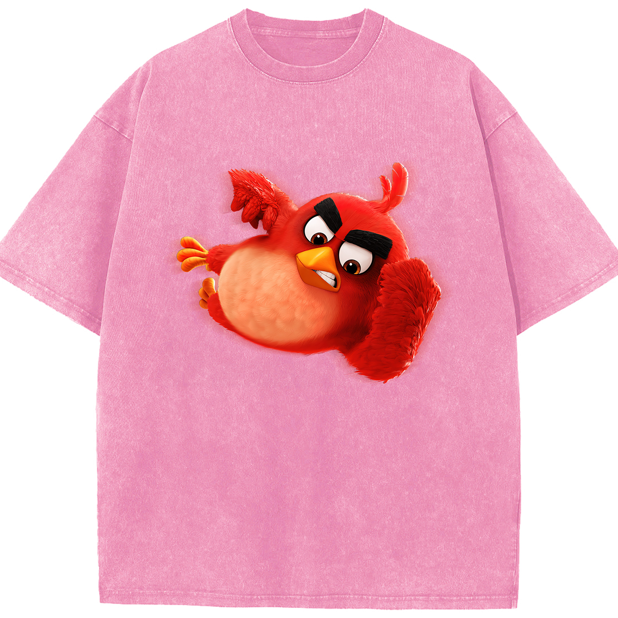（画像用） Angry Birds アングリーバード 綿100% ヴィンテージ風 半袖Tシャツ（フロントプリント）